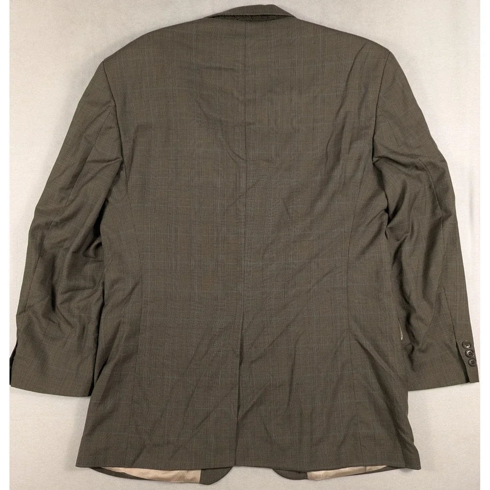 Nautica Mens 42R Brown Glen Plaid Wool Cashmere 3-Button Blazer Sport Coat